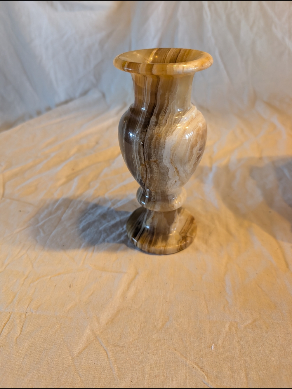 2/60$ Vintage Brown and Cream Striped Marble-Look Vase - Home Accents